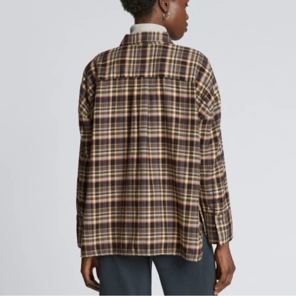 NWT EVERLANE The Boxy 100% Cotton Flannel Medium - Picture 2 of 9